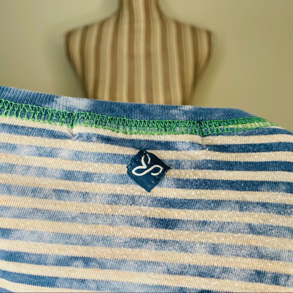 Prana blue tie-dyed striped long sleeve top - Picture 5 of 6